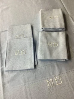 Vintage nappe & serviettes damassés monogramme