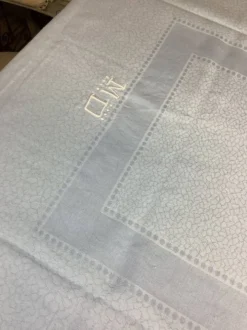Vintage nappe & serviettes damassés monogramme