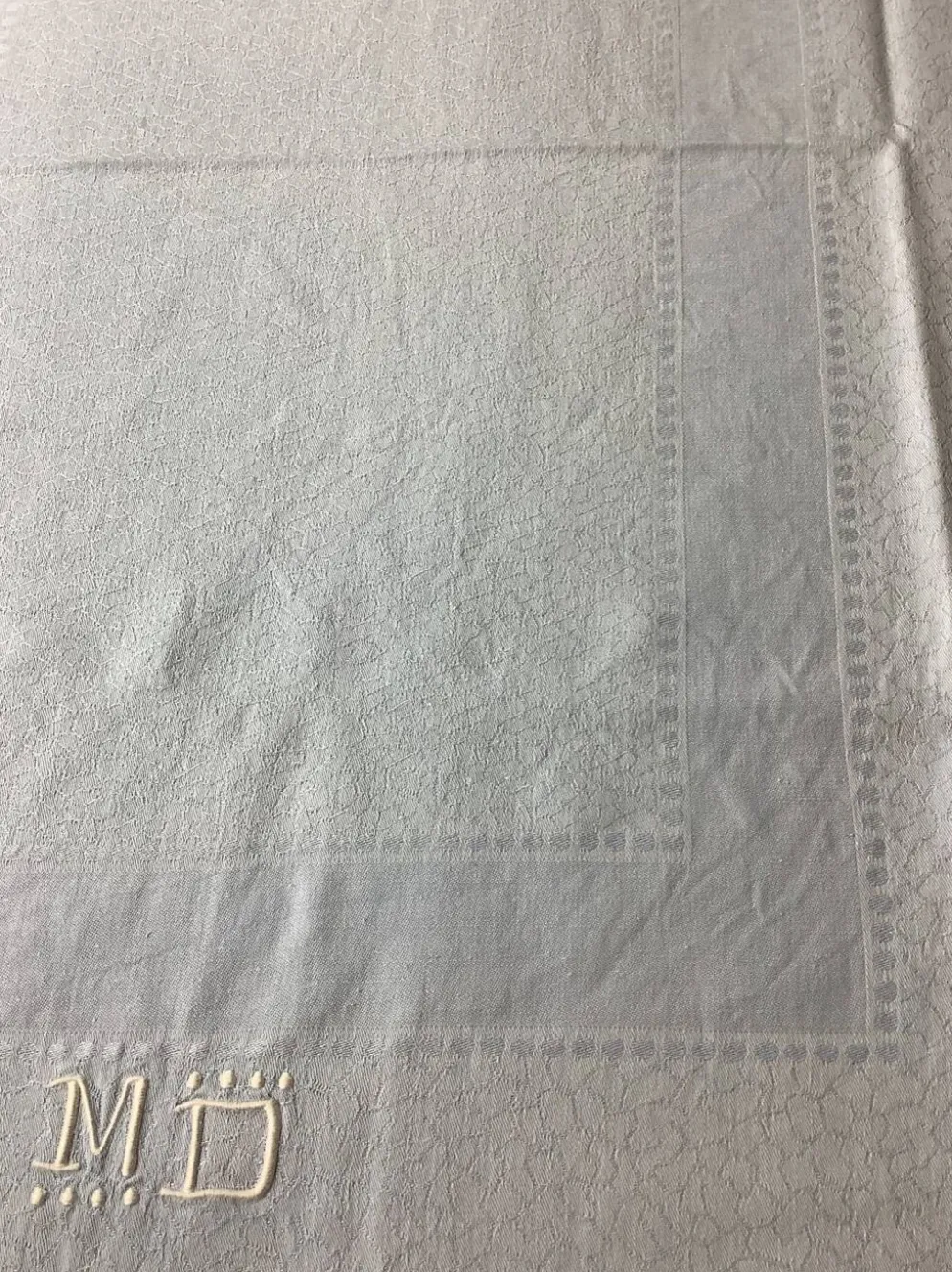 Vintage nappe & serviettes damassés monogramme