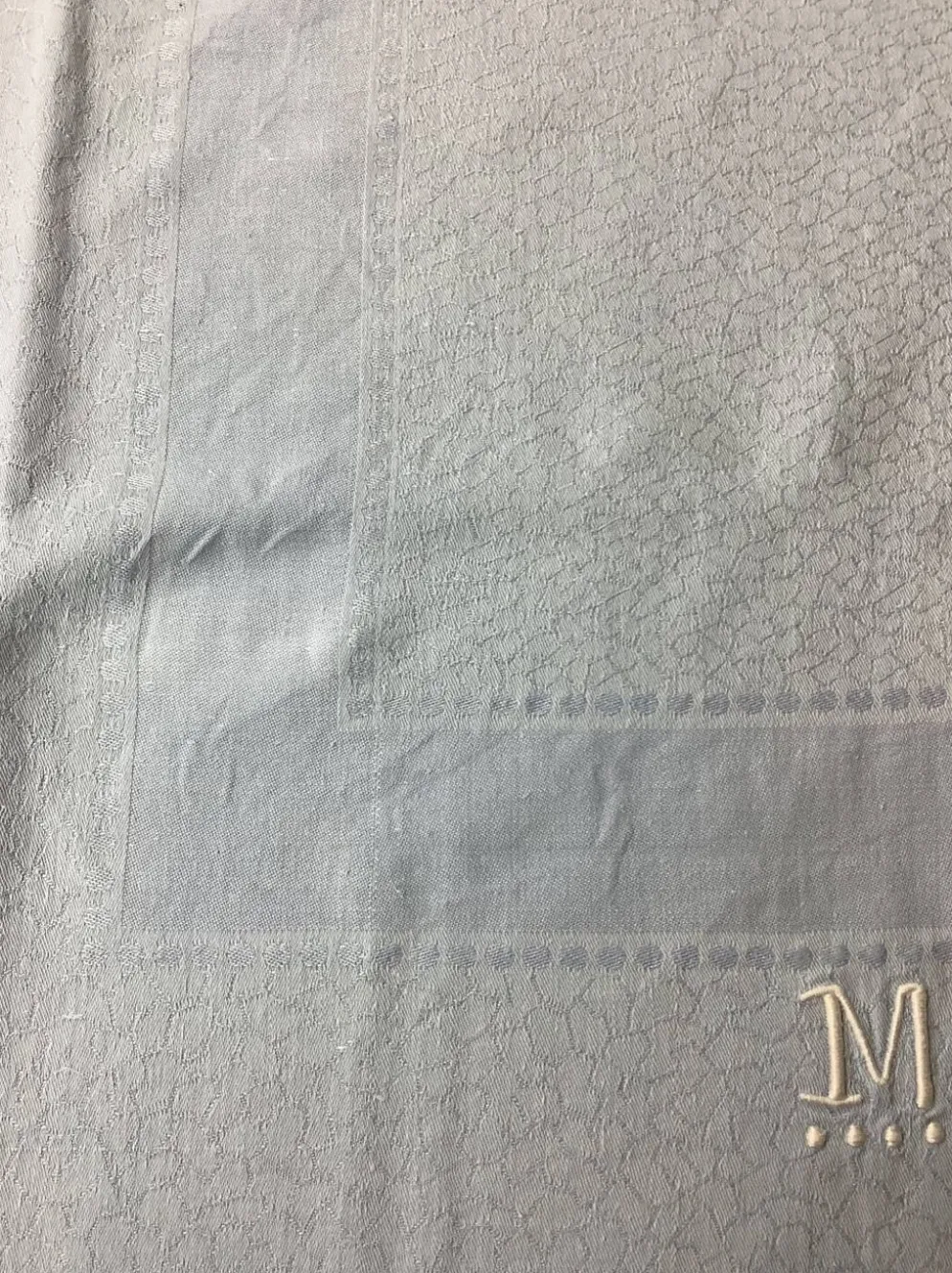 Vintage nappe & serviettes damassés monogramme