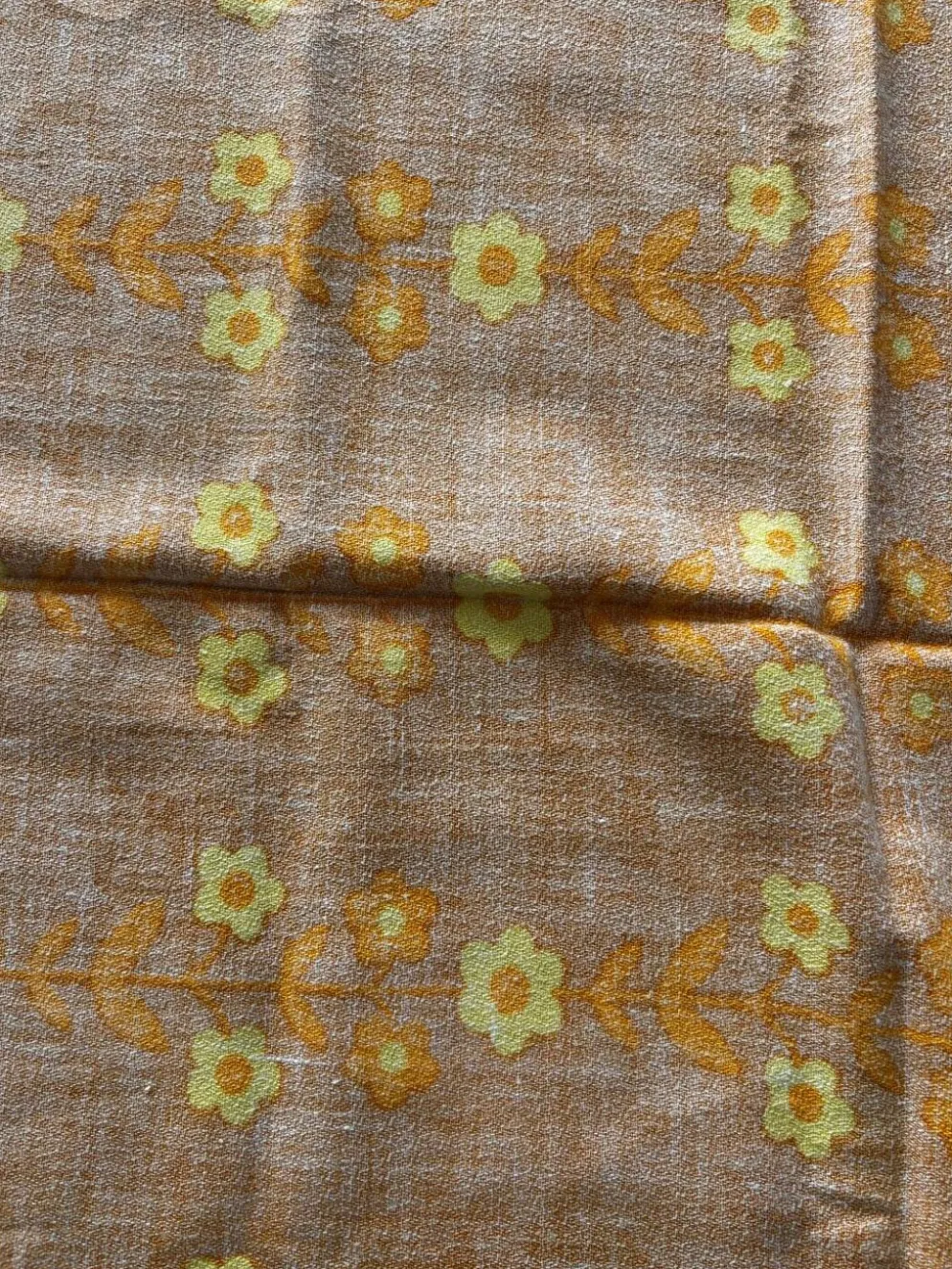 Vintage rétro nappe fleurie orange