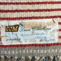 Vintage 70 s modernist handwoven Danish Wall Rug from CUM RYA, 1973