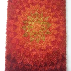 Vintage 70 s modernist handwoven Danish Wall Rug from CUM RYA, 1973