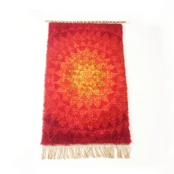Vintage 70 s modernist handwoven Danish Wall Rug from CUM RYA, 1973