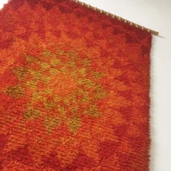 Vintage 70 s modernist handwoven Danish Wall Rug from CUM RYA, 1973