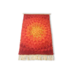 Vintage 70 s modernist handwoven Danish Wall Rug from CUM RYA, 1973