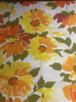 Vintage superbe housse de traversin imprimé fleuri seventies