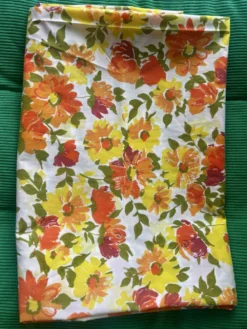 Vintage superbe housse de traversin imprimé fleuri seventies