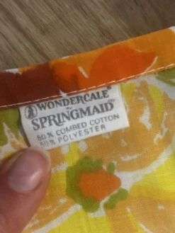 Vintage superbe housse de traversin imprimé fleuri seventies