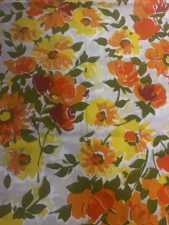 Vintage superbe housse de traversin imprimé fleuri seventies