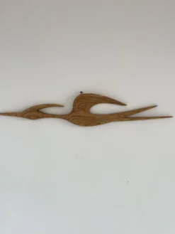 Vintage Teak Wood Wall Bird, 1960s