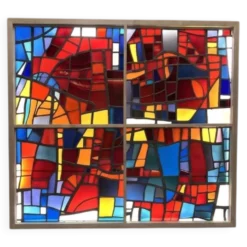 Vitrail cabinet - Stained Glass 1960