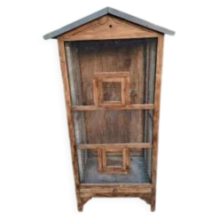 Volière cage à oiseaux bois et grillage