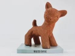 Walter Bosse Grande Sculpture en Céramique Pottery de Bébé Cerf, Autriche, Années 1920