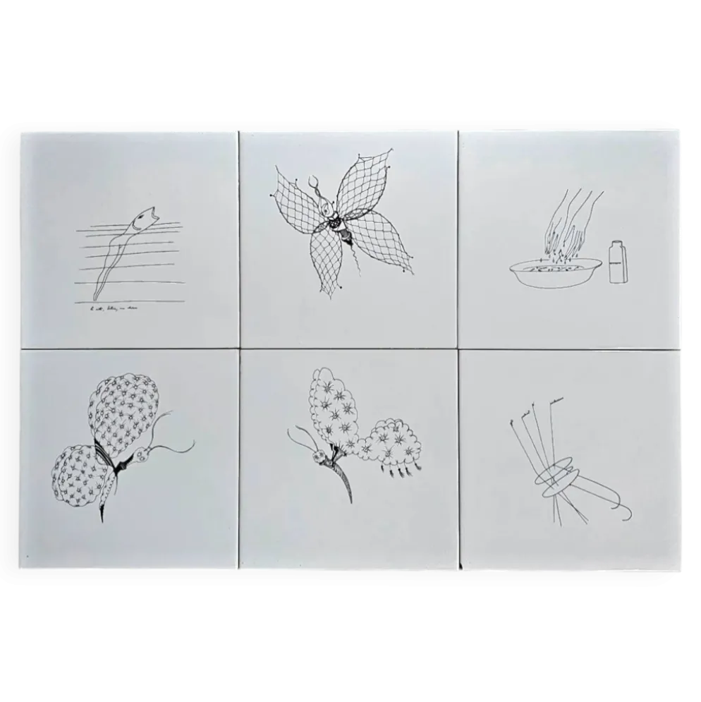 6 x Carreaux en céramique par Gio Ponti pour Ceramica Bardelli