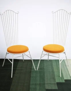 2 x Gartenstuhl vintage Metall blanc