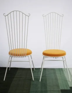 2 x Gartenstuhl vintage Metall blanc