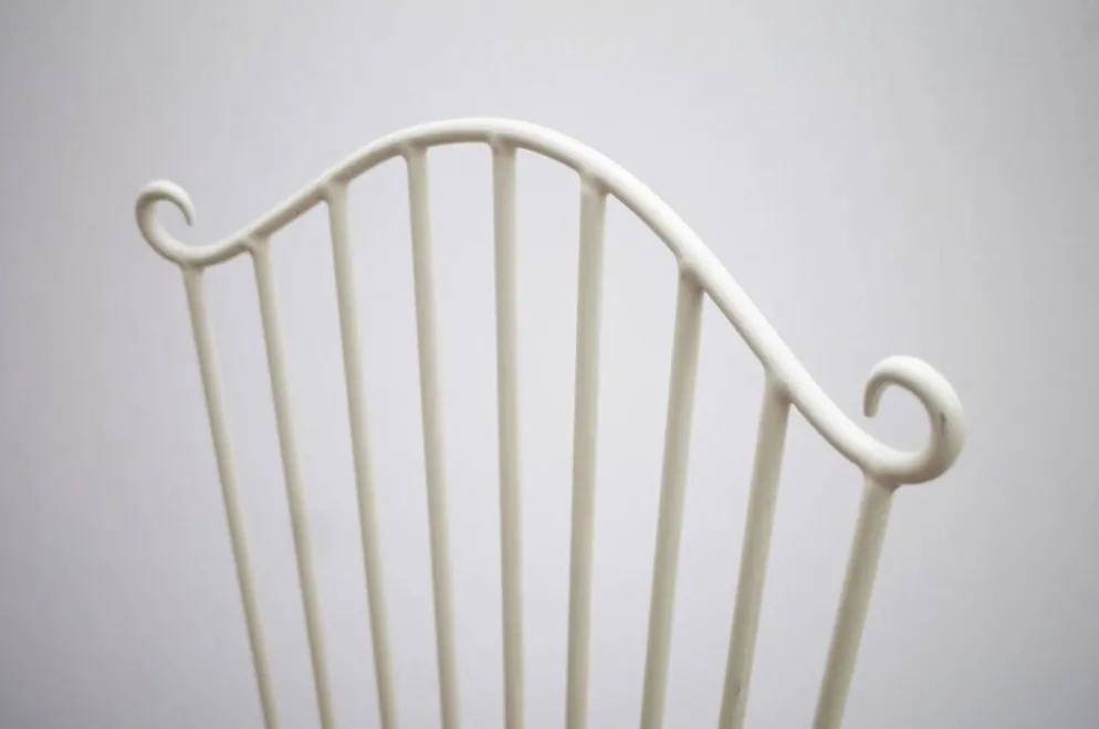 2 x Gartenstuhl vintage Metall blanc