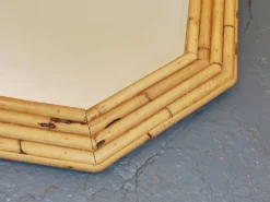 87 x 72 - Grand miroir bois bambou octogonal rotin