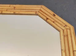 87 x 72 - Grand miroir bois bambou octogonal rotin