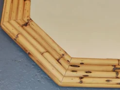 87 x 72 - Grand miroir bois bambou octogonal rotin