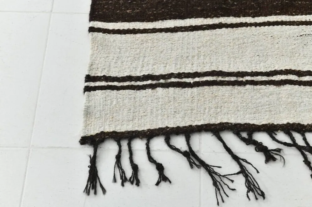 2x10 Kilim Vintage Turc Rayé, Tissé Main, Couloir et Entrée, Style Bohème,