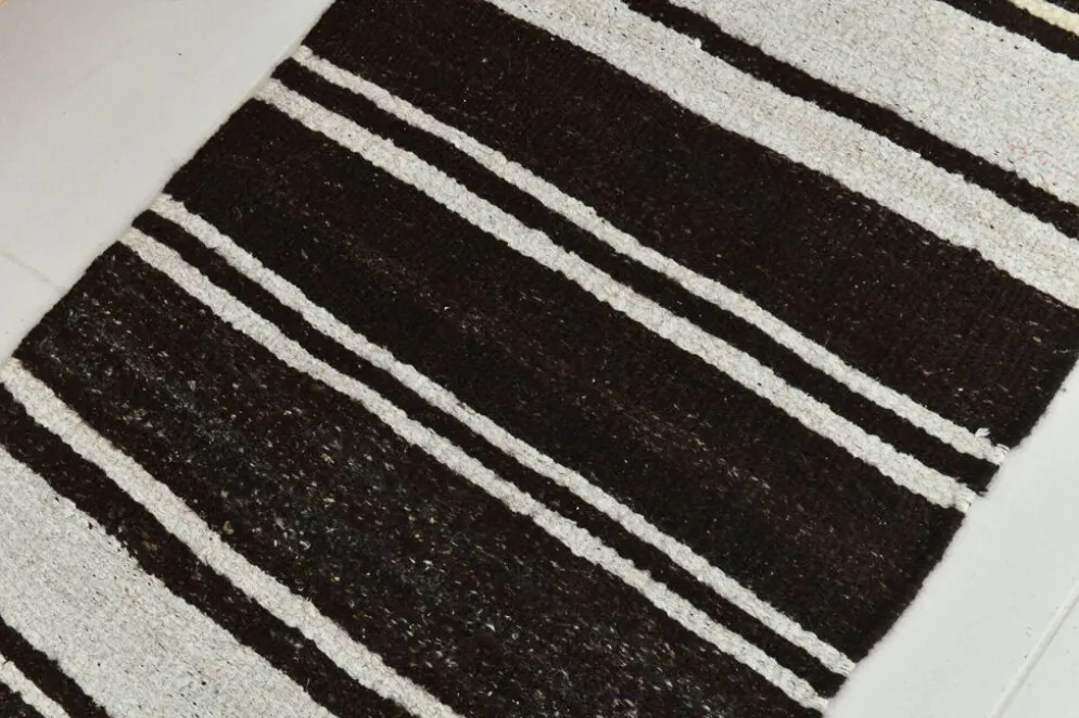 2x10 Kilim Vintage Turc Rayé, Tissé Main, Couloir et Entrée, Style Bohème,