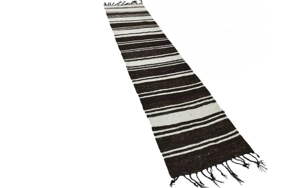 2x10 Kilim Vintage Turc Rayé, Tissé Main, Couloir et Entrée, Style Bohème,
